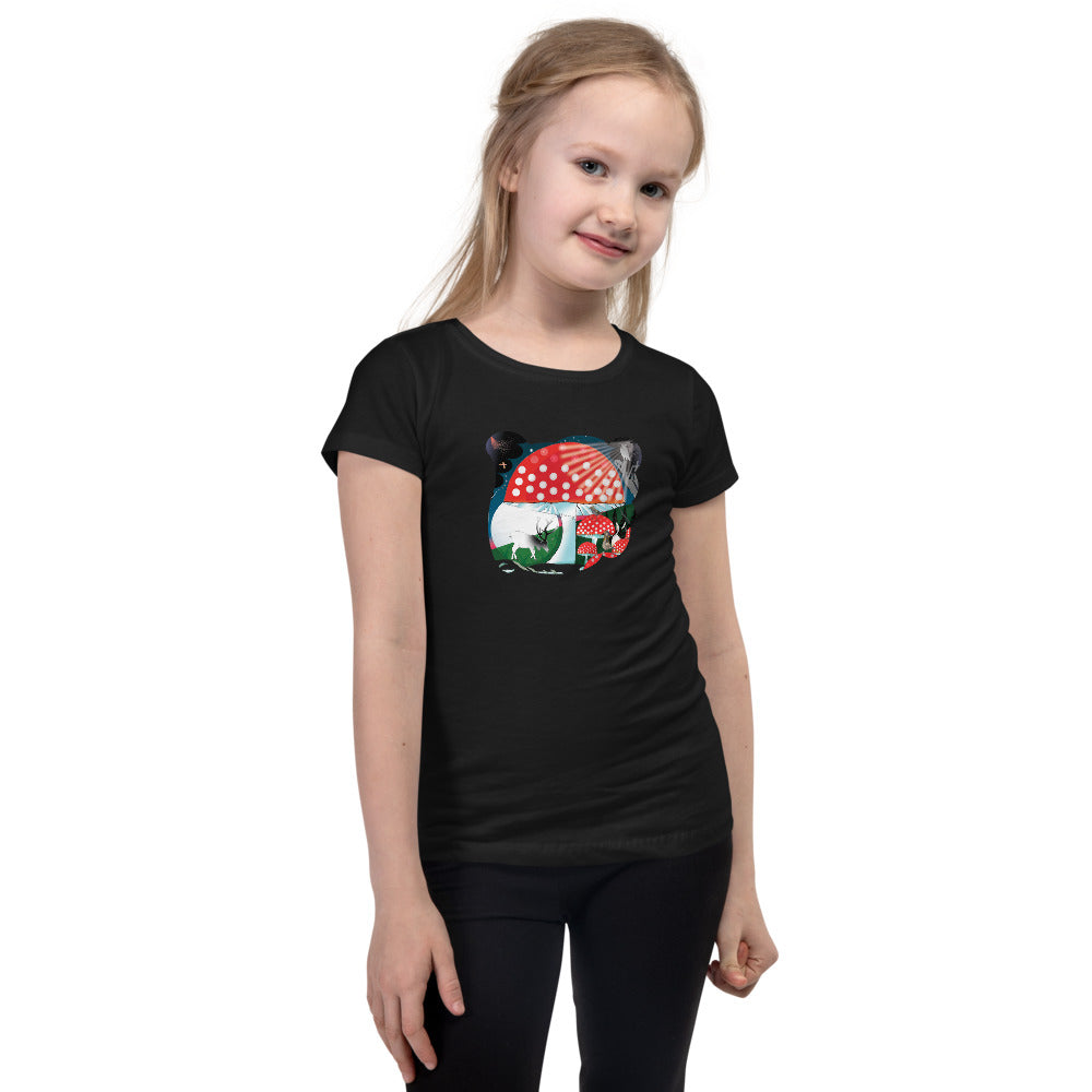 Girl's T-Shirt, Winter Mushroom