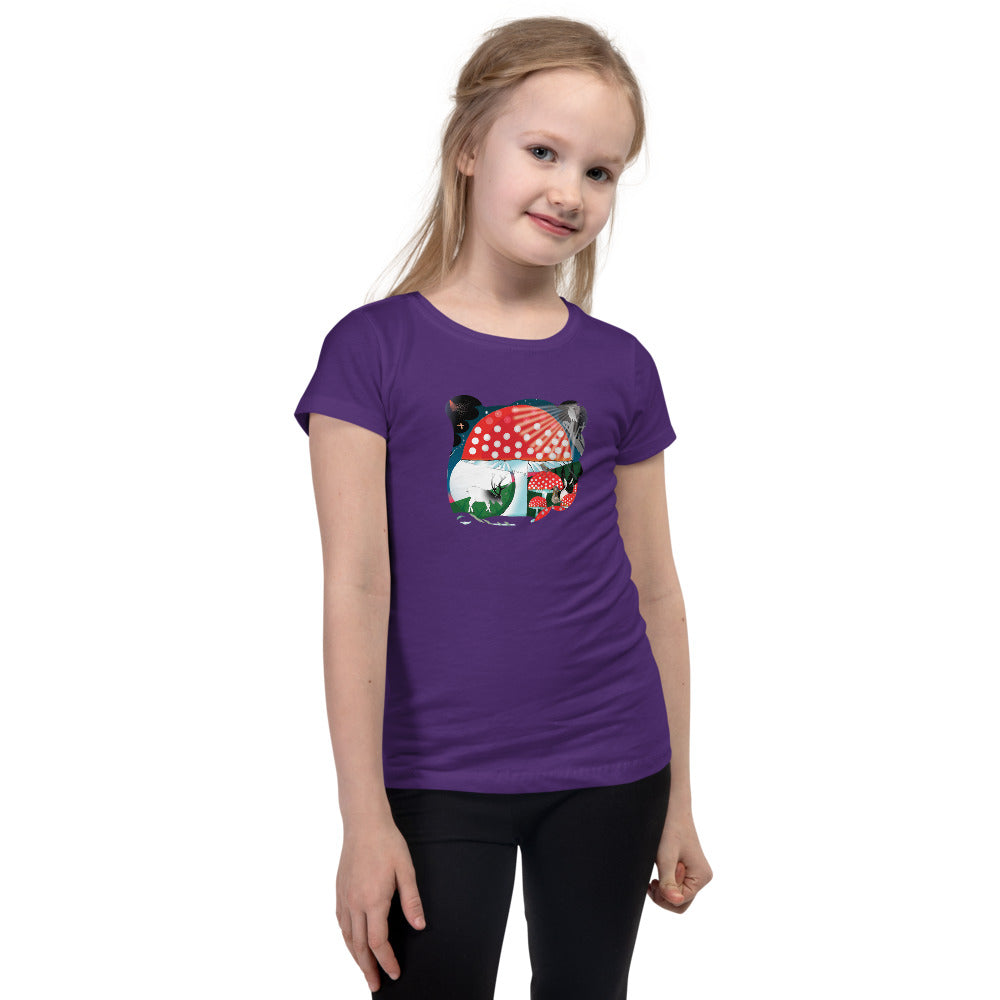 Girl's T-Shirt, Winter Mushroom