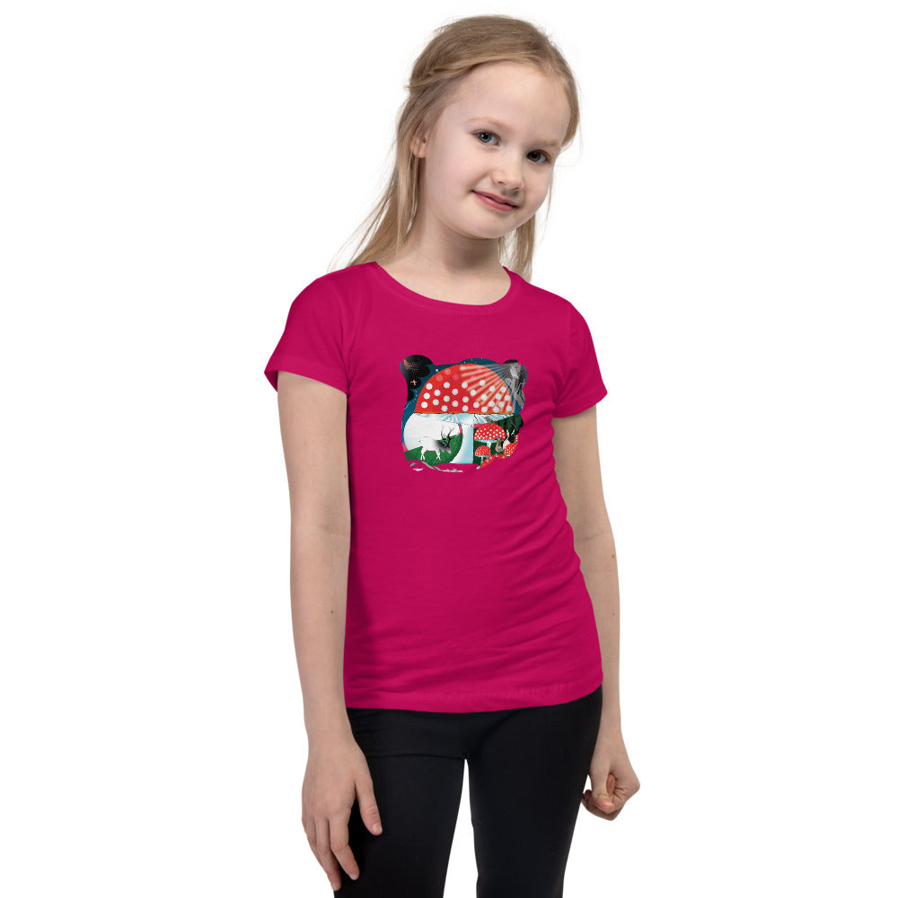 Girl's T-Shirt, Winter Mushroom