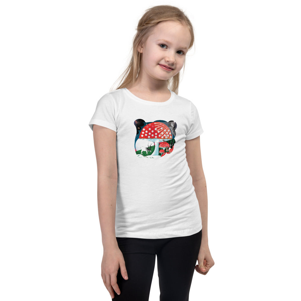 Girl's T-Shirt, Winter Mushroom