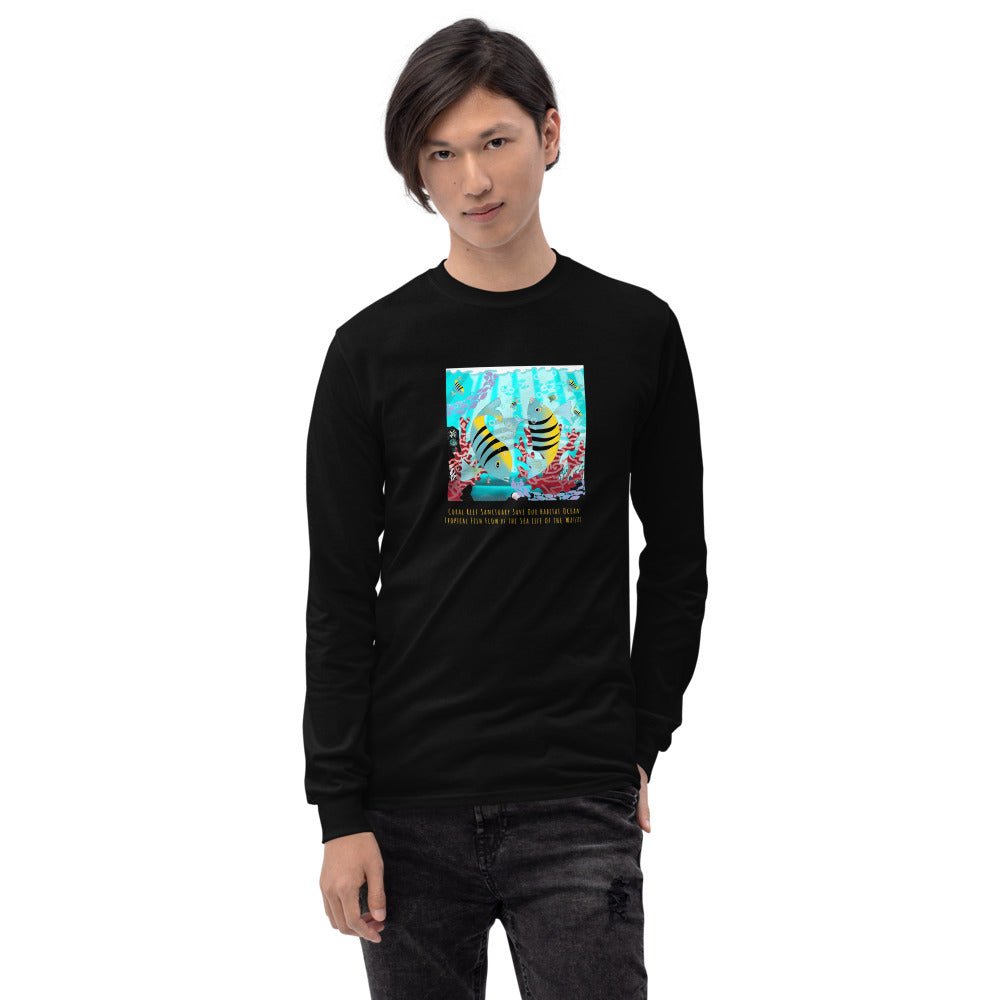 Men’s Long Sleeve Shirt, Coral Reef Fish