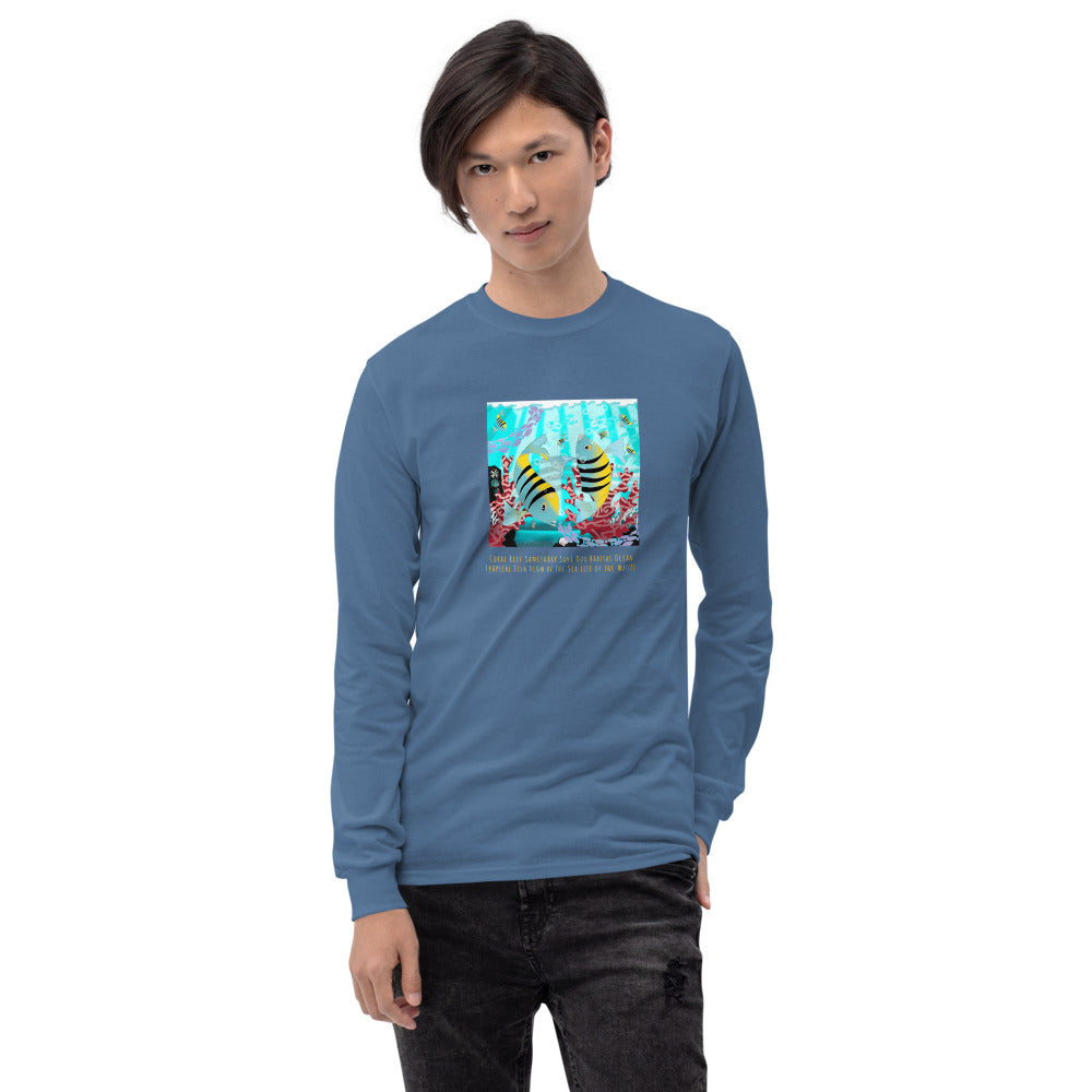 Men’s Long Sleeve Shirt, Coral Reef Fish