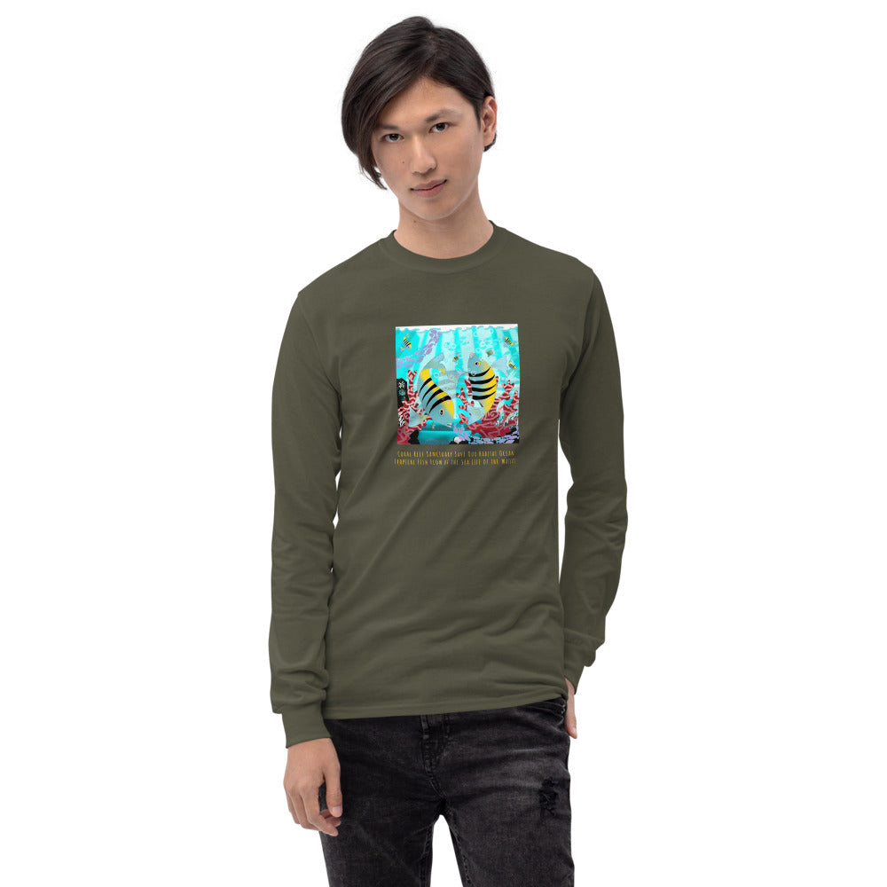 Men’s Long Sleeve Shirt, Coral Reef Fish