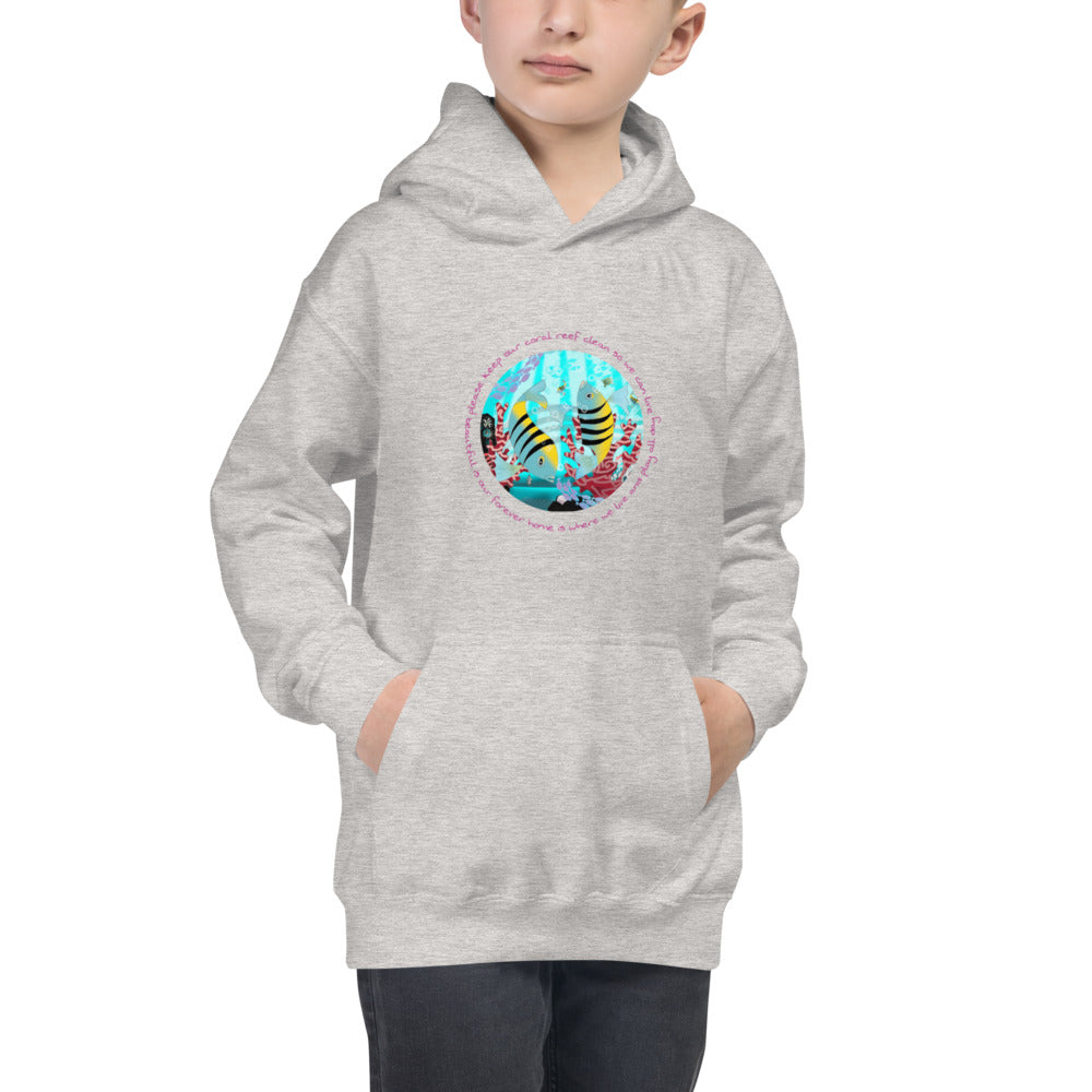 Kids Hoodie, Coral Reef Fish