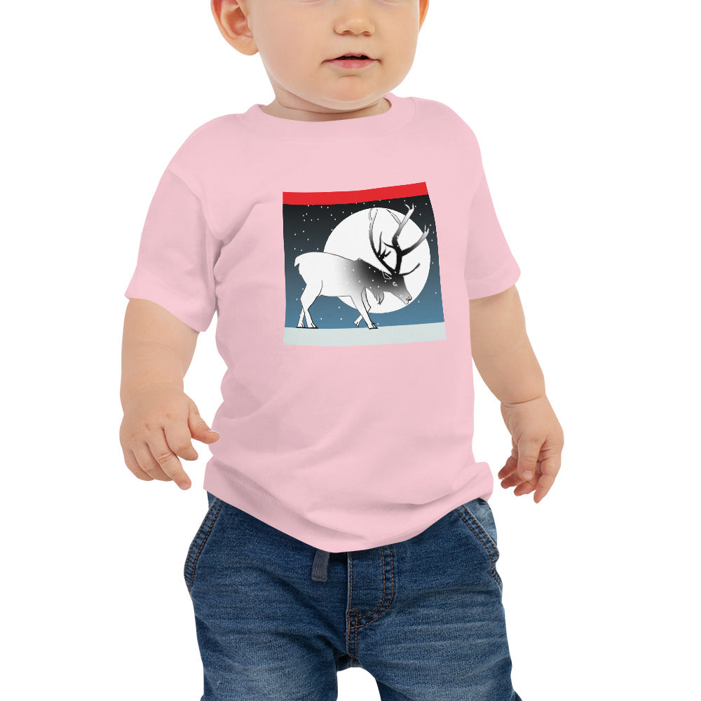 Baby Jersey Short Sleeve Tee, Winter Deer
