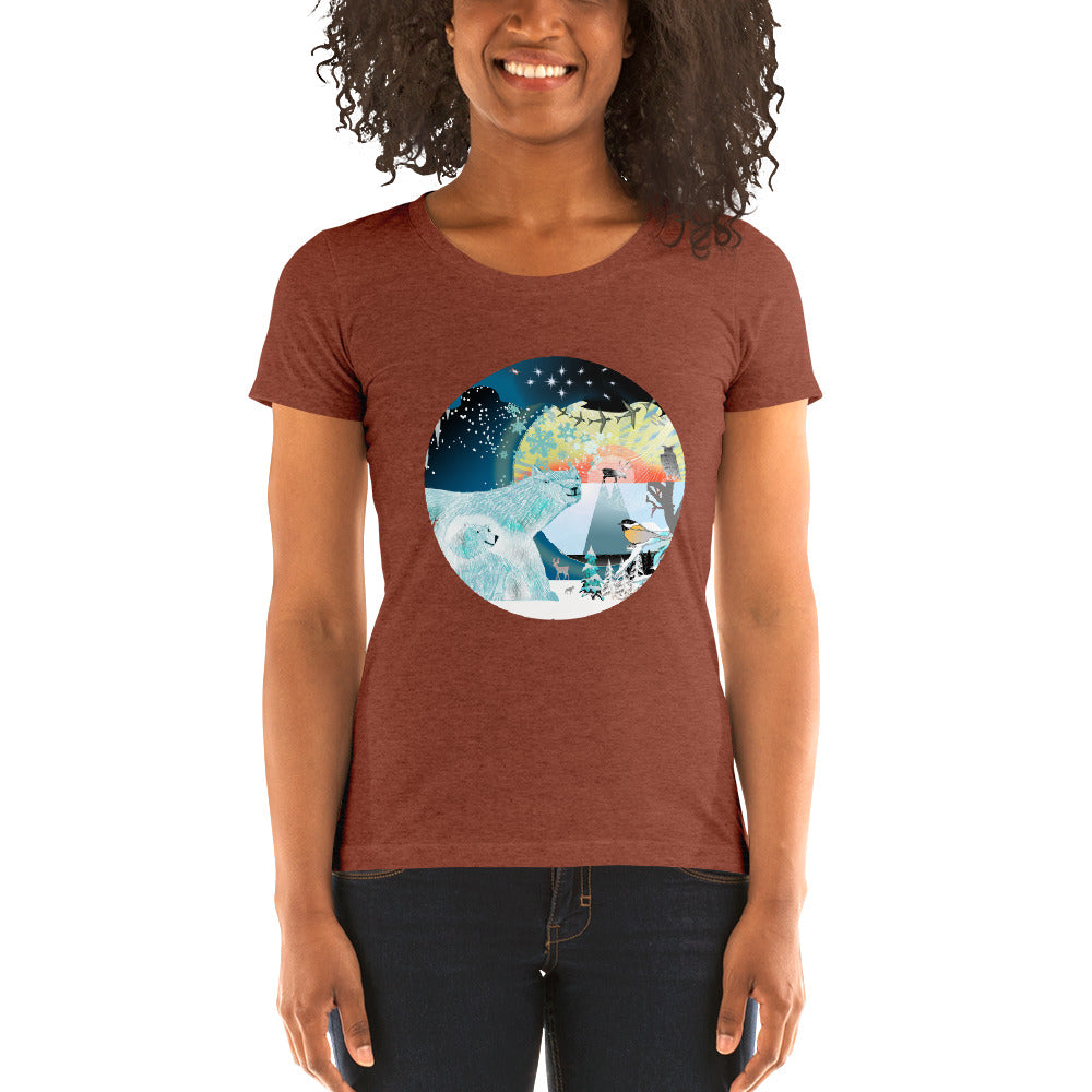 Ladies' short sleeve t-shirt, Winter Polar Bear