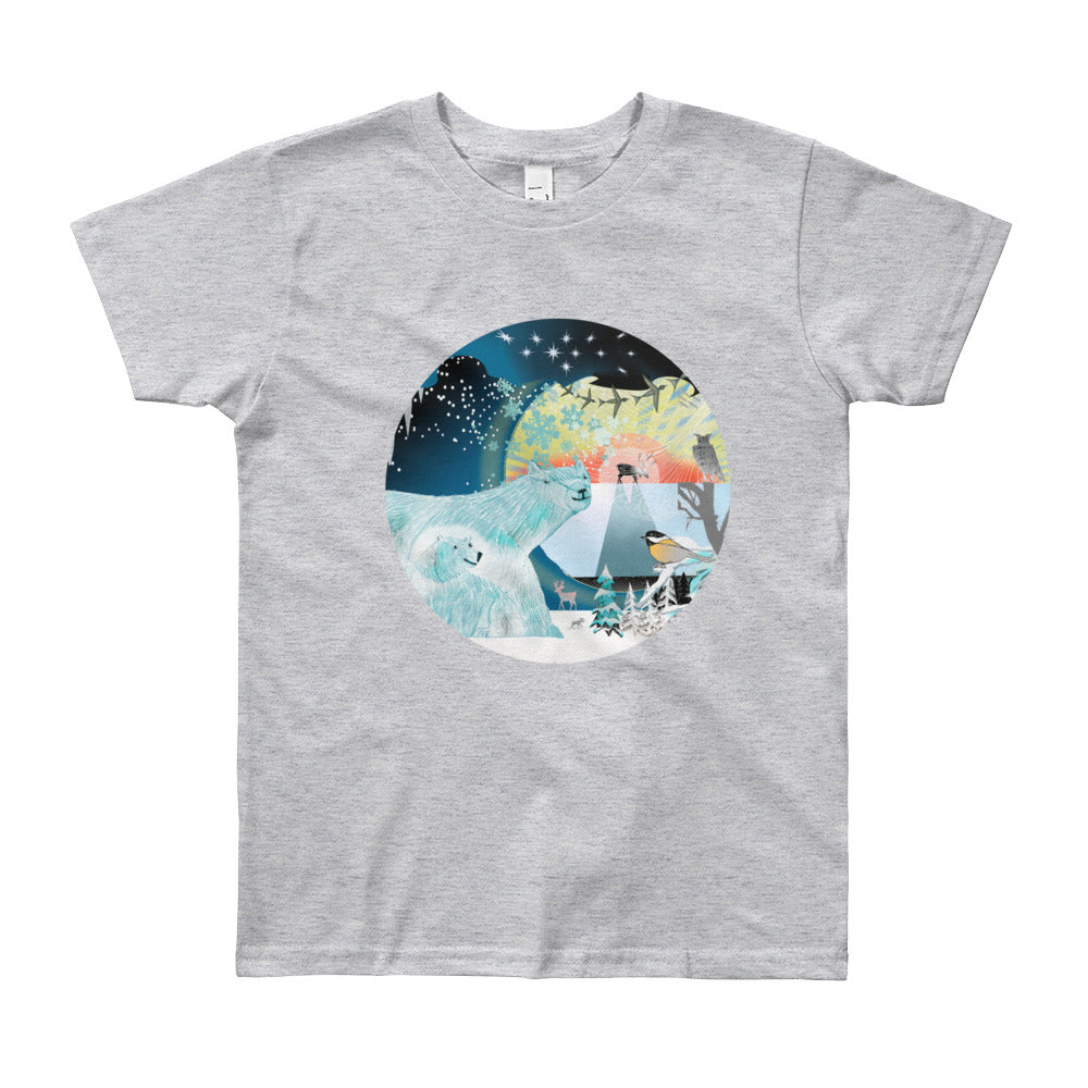 Youth Short Sleeve T-Shirt, Winter Polar Bear