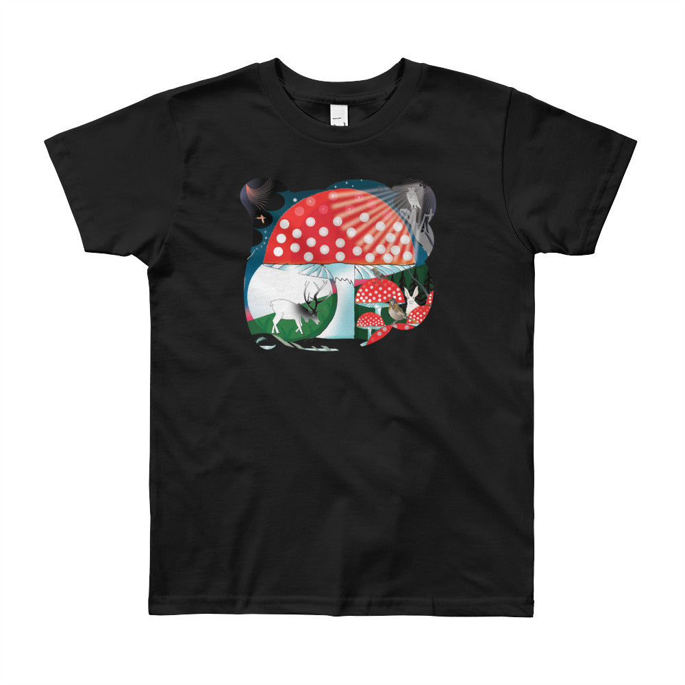 Youth Short Sleeve T-Shirt, Winter Mushroom