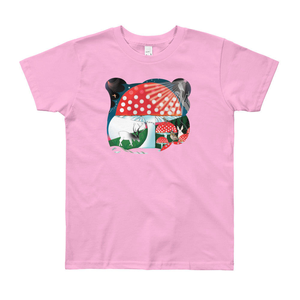 Youth Short Sleeve T-Shirt, Winter Mushroom