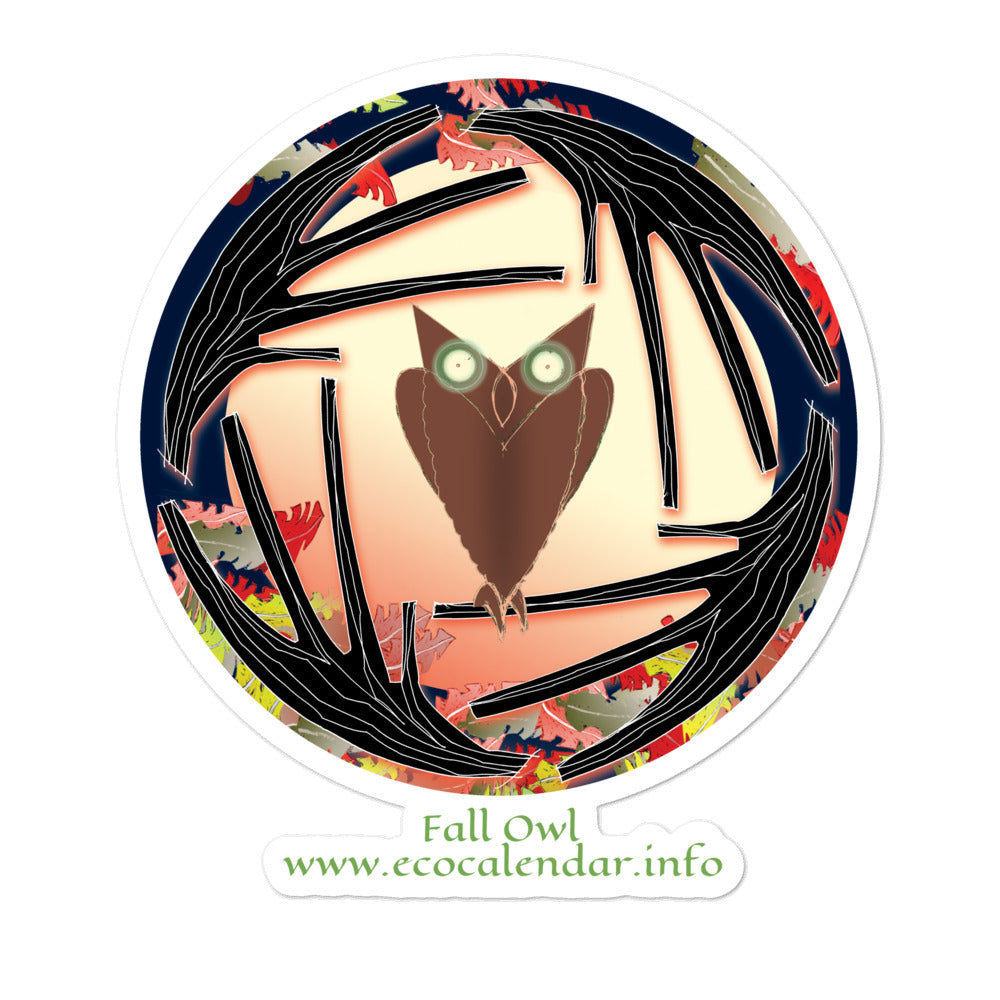 Bubble-free stickers, Fall Owl