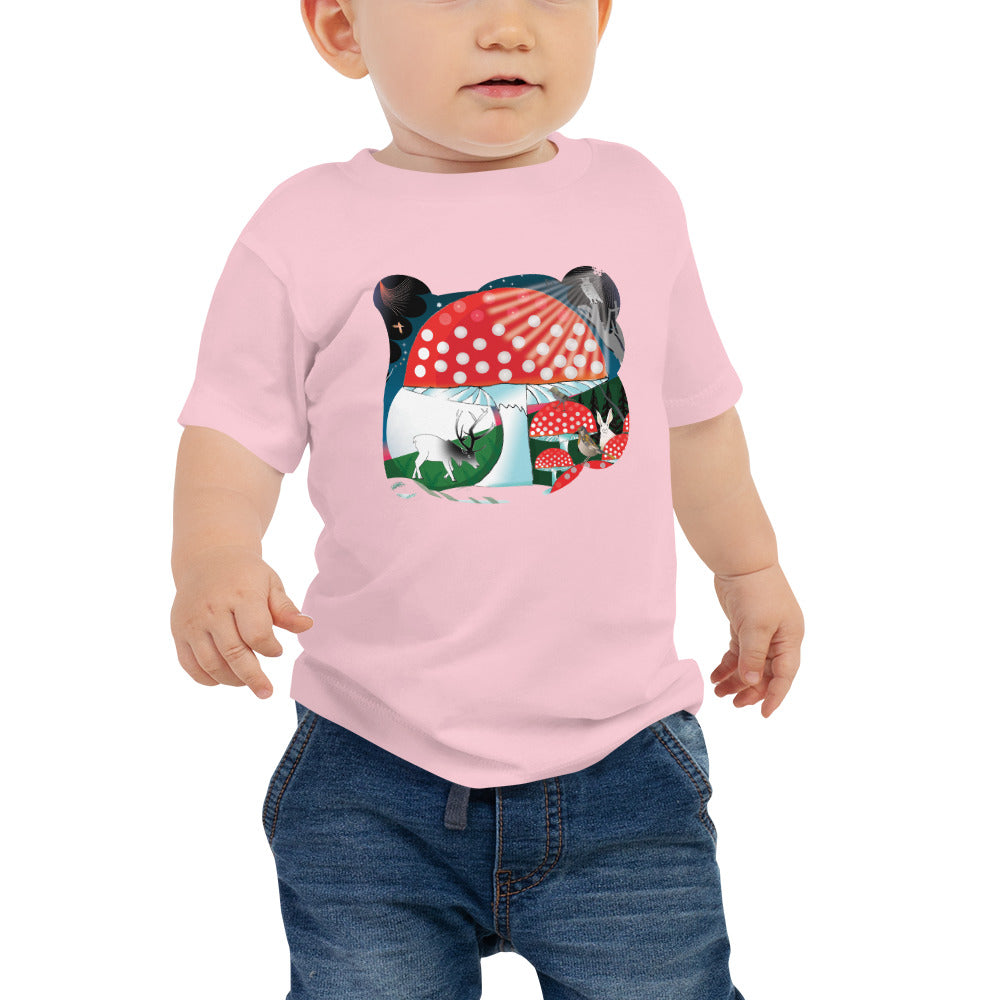 Baby Jersey Short Sleeve Tee, Winter Mushroom