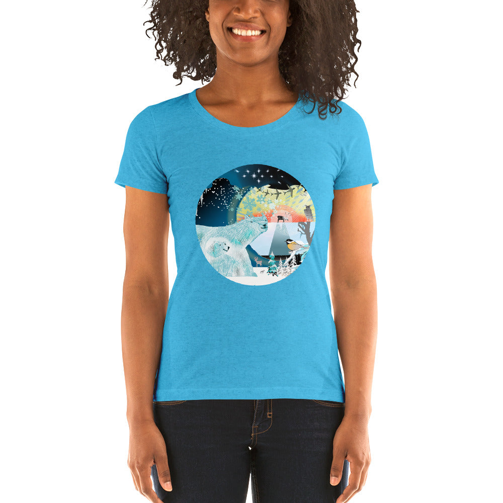 Ladies' short sleeve t-shirt, Winter Polar Bear