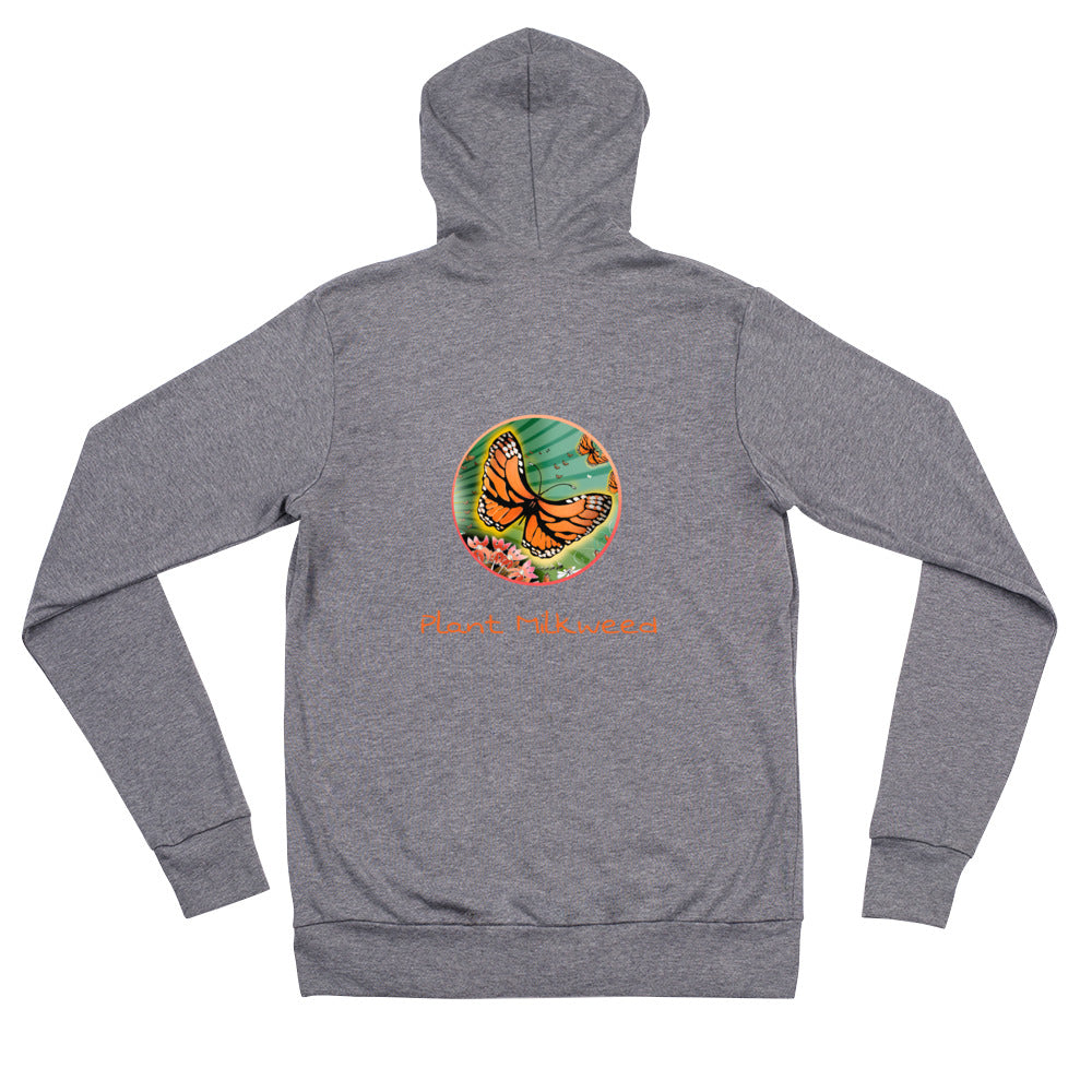 Unisex zip hoodie, Monarch Butterfly