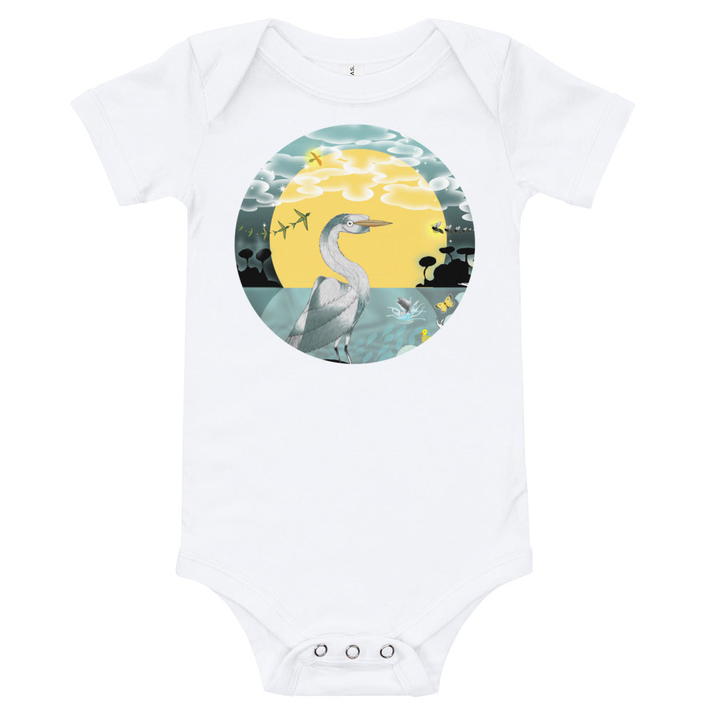 T-Shirt baby body tee, Spring Egret