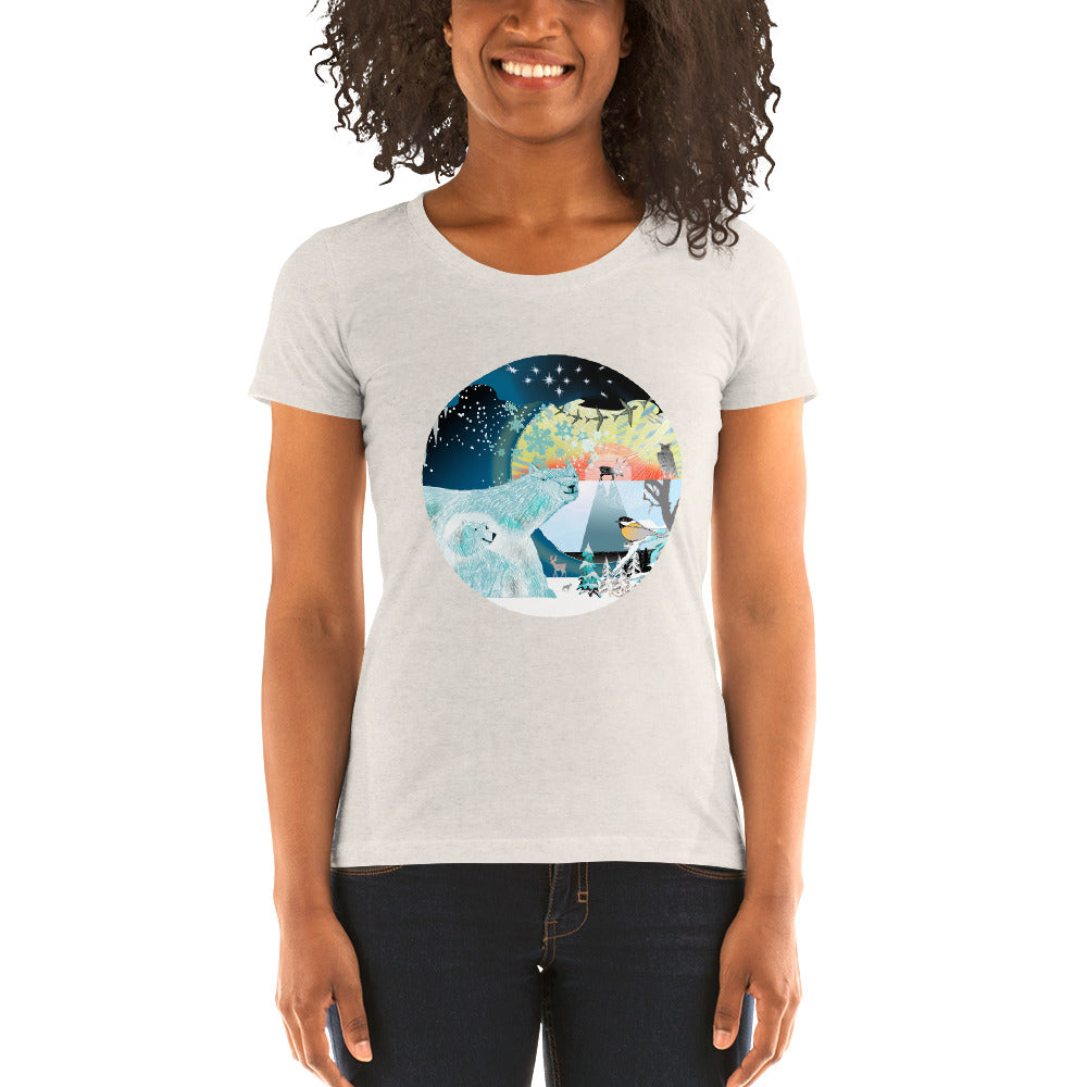 Ladies' short sleeve t-shirt, Winter Polar Bear