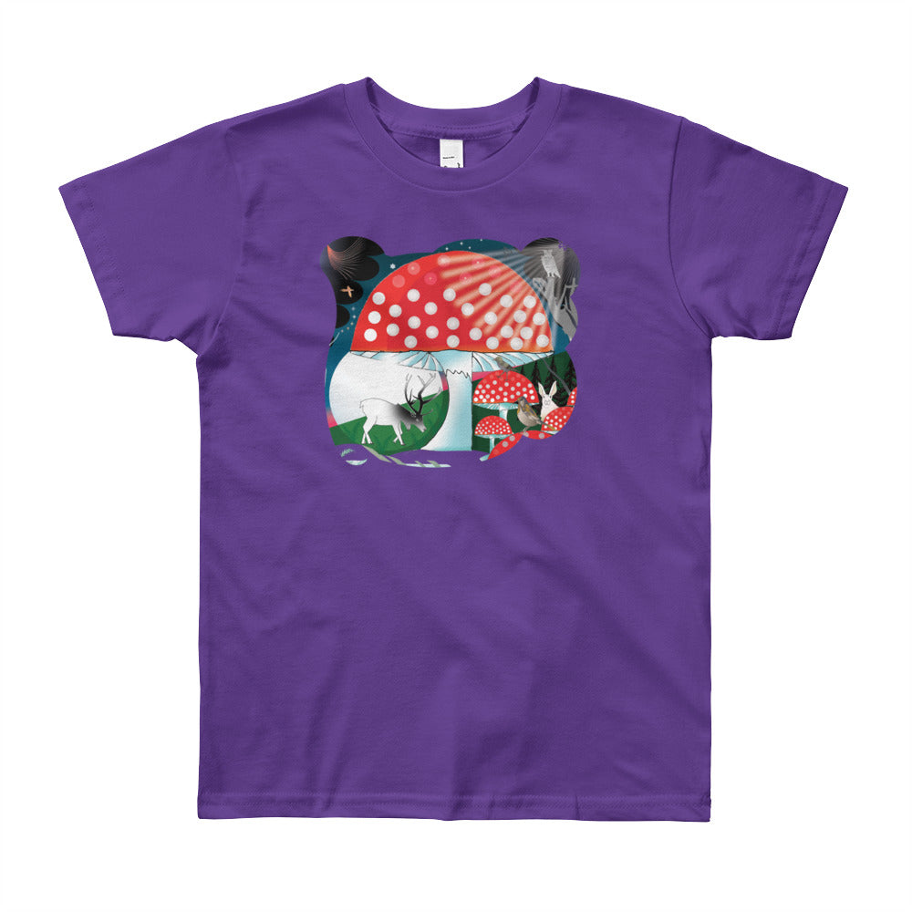 Youth Short Sleeve T-Shirt, Winter Mushroom