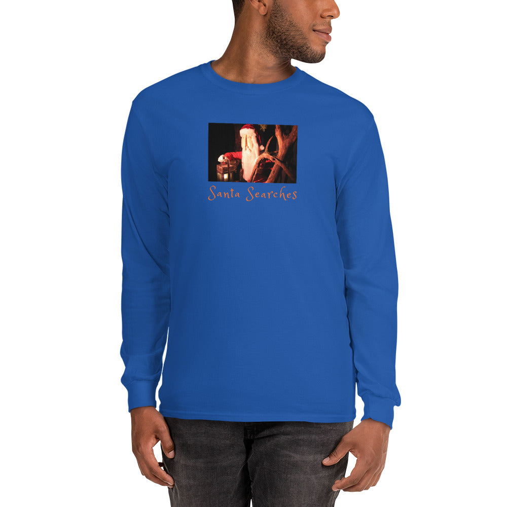 Men’s Long Sleeve Shirt, Santa Searches