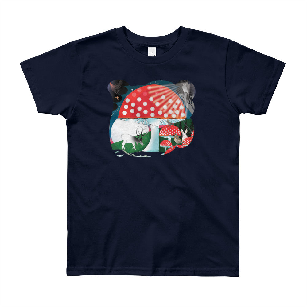 Youth Short Sleeve T-Shirt, Winter Mushroom