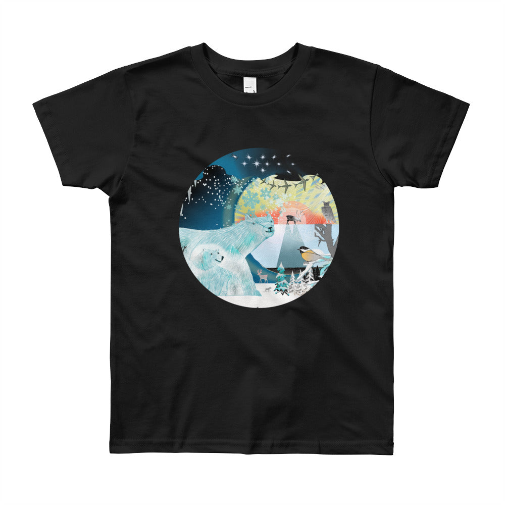 Youth Short Sleeve T-Shirt, Winter Polar Bear