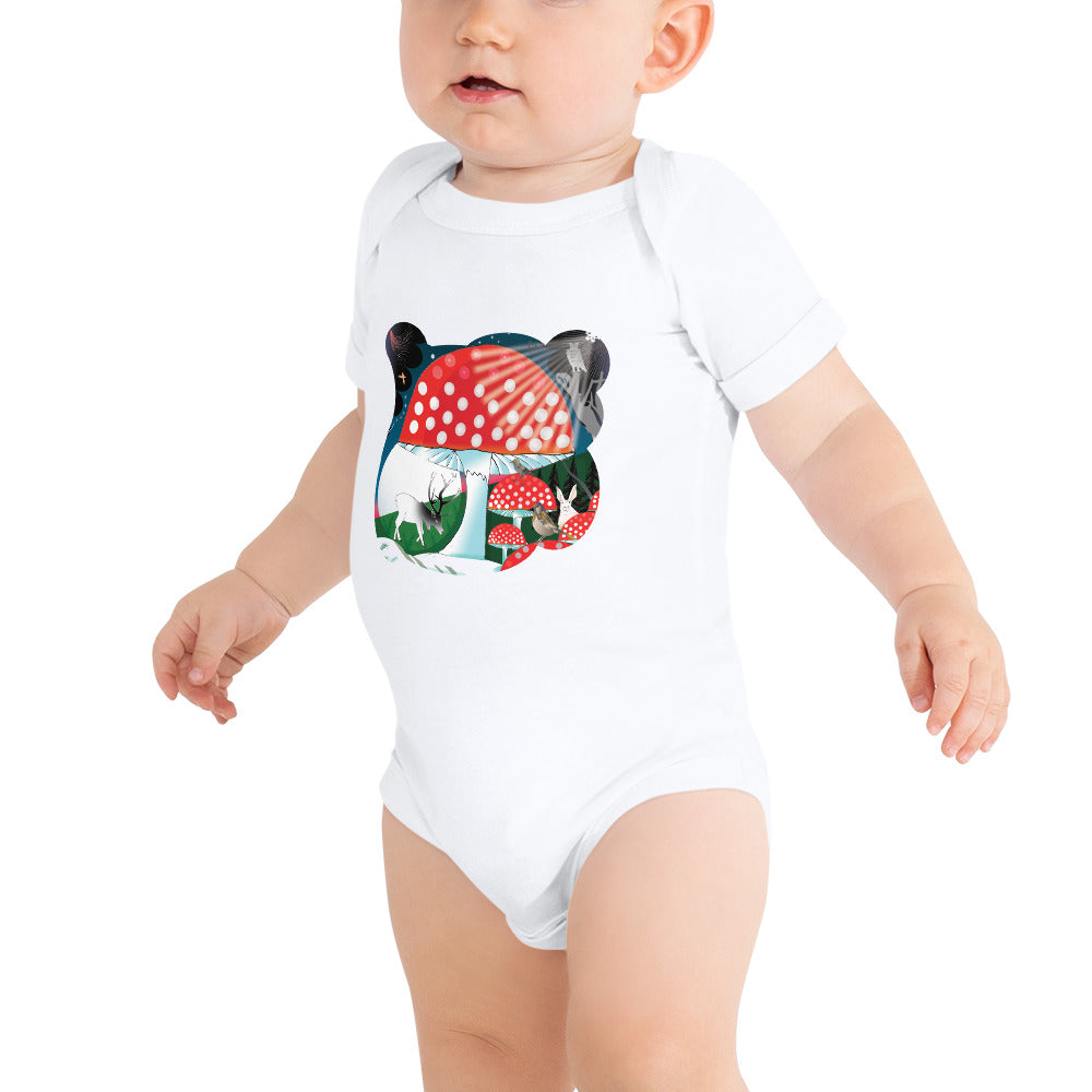 T-shirt Onesie, Winter Mushroom