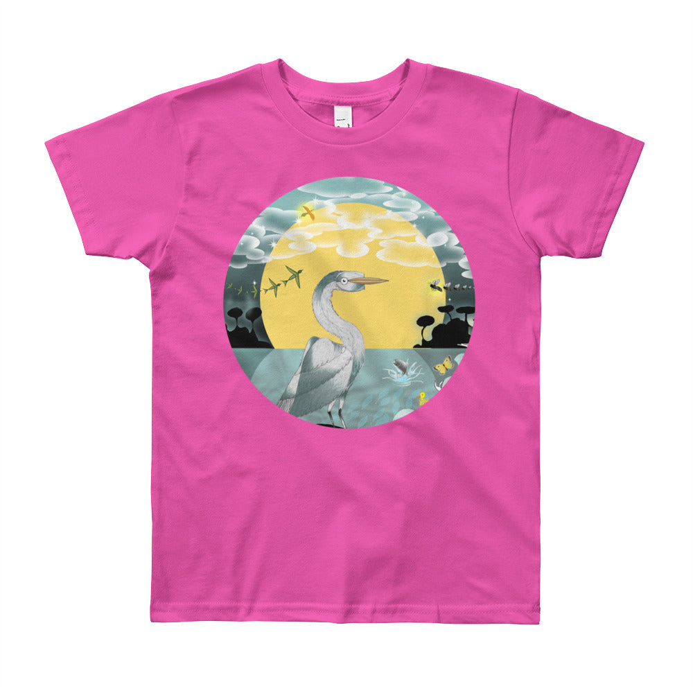 Youth Short Sleeve T-Shirt, Spring Egret