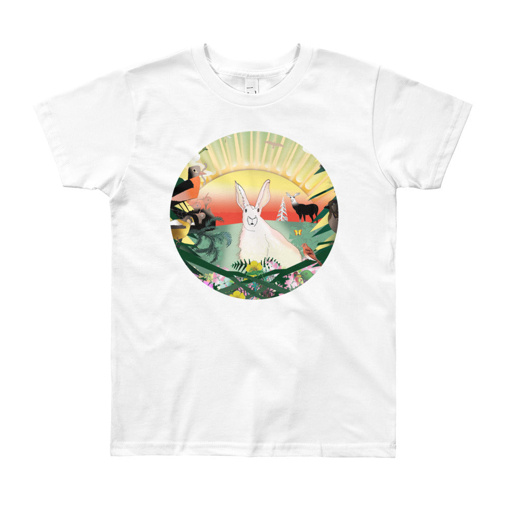 Youth Short Sleeve T-Shirt, Spring Rabbit