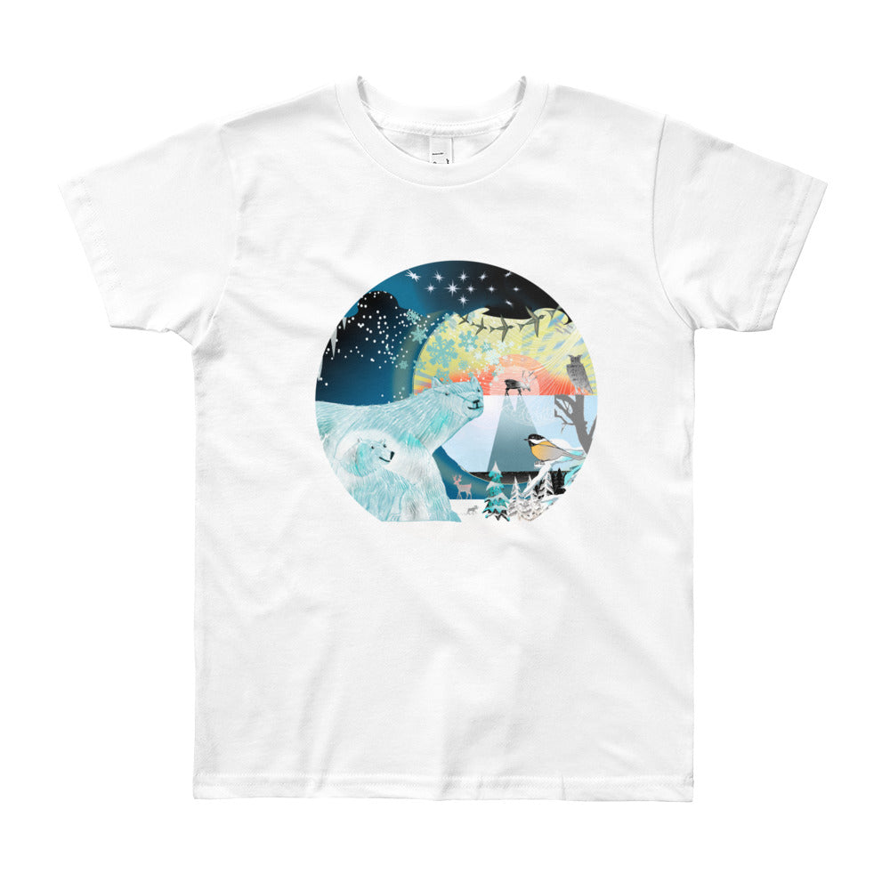 Youth Short Sleeve T-Shirt, Winter Polar Bear
