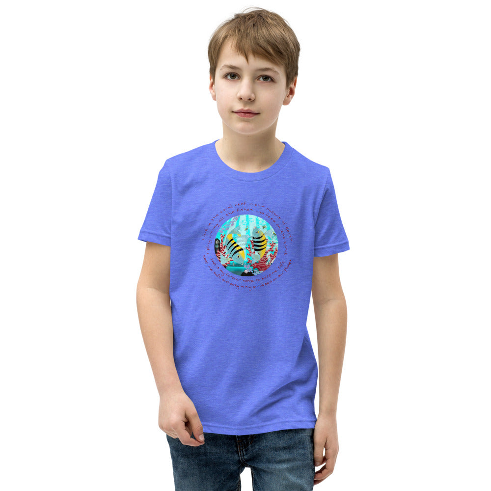 Youth Short Sleeve T-Shirt, Coral Reef Fish