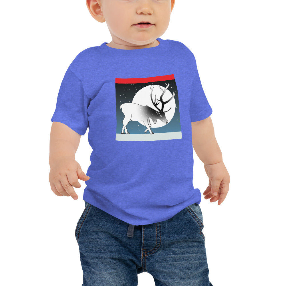 Baby Jersey Short Sleeve Tee, Winter Deer