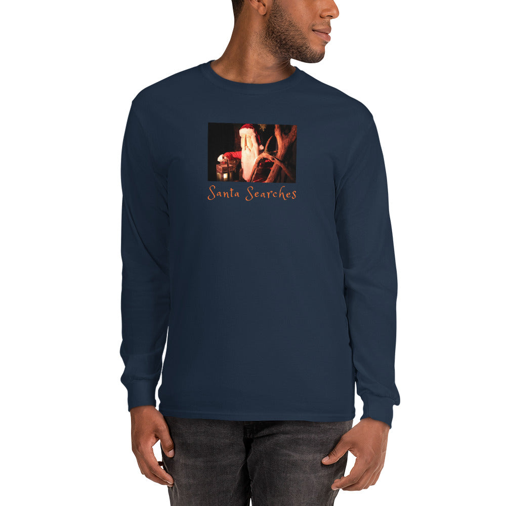 Men’s Long Sleeve Shirt, Santa Searches