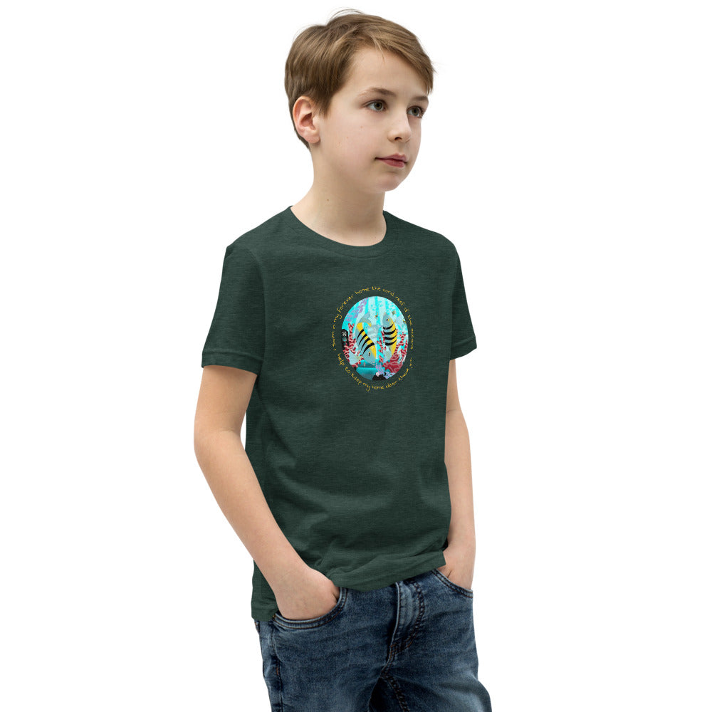 Youth Short Sleeve T-Shirt, Coral Reef Fish