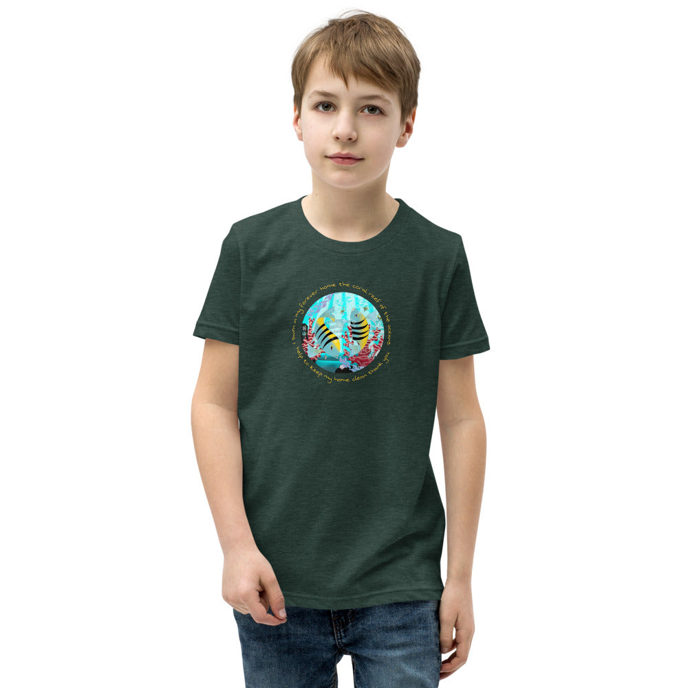Youth Short Sleeve T-Shirt, Coral Reef Fish