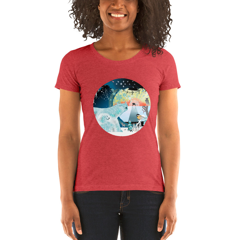 Ladies' short sleeve t-shirt, Winter Polar Bear