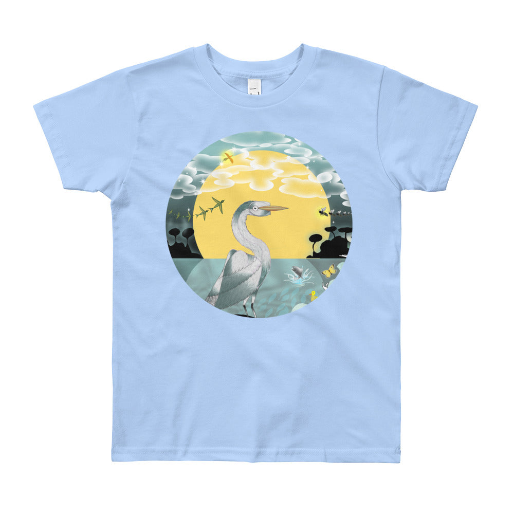 Youth Short Sleeve T-Shirt, Spring Egret
