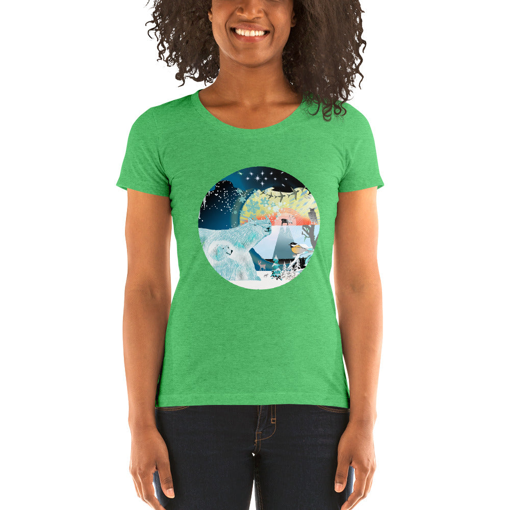 Ladies' short sleeve t-shirt, Winter Polar Bear