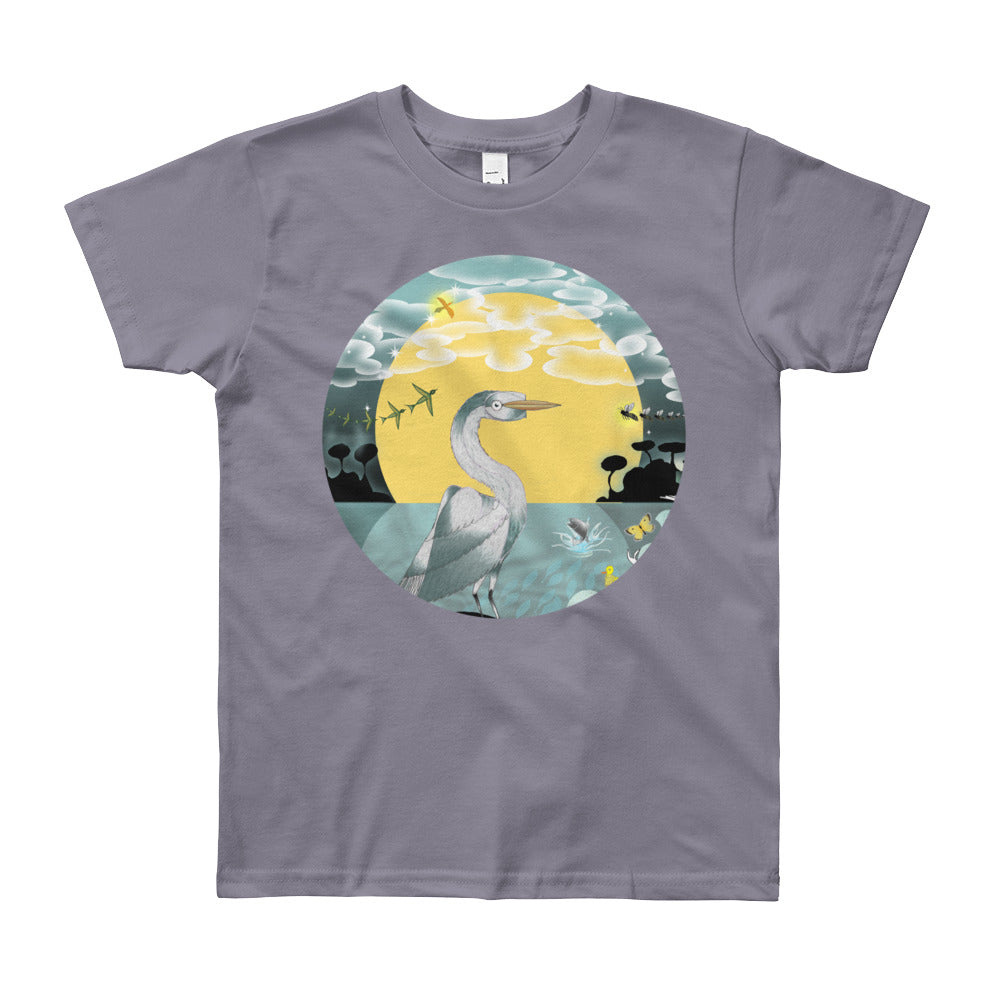 Youth Short Sleeve T-Shirt, Spring Egret