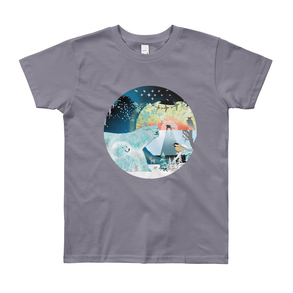 Youth Short Sleeve T-Shirt, Winter Polar Bear