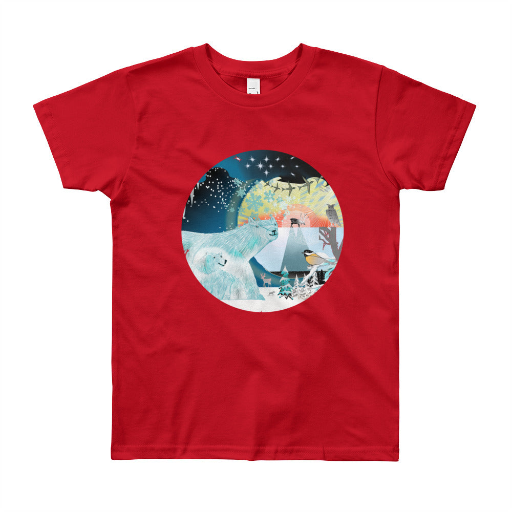 Youth Short Sleeve T-Shirt, Winter Polar Bear