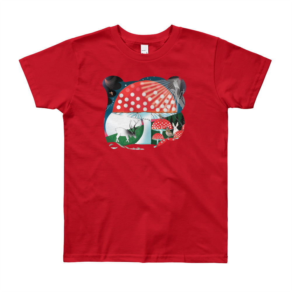 Youth Short Sleeve T-Shirt, Winter Mushroom