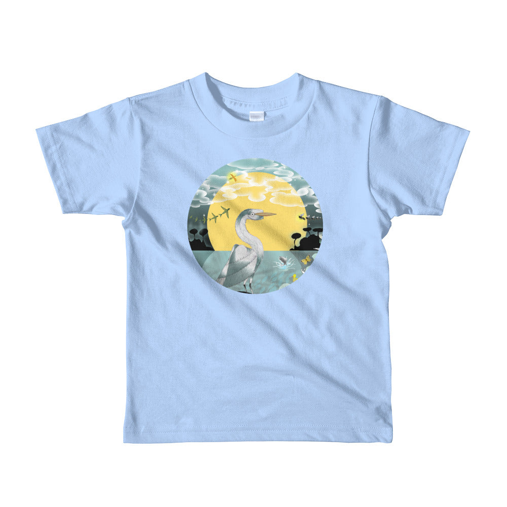Short sleeve kids t-shirt 2-6 years, Spring Egret