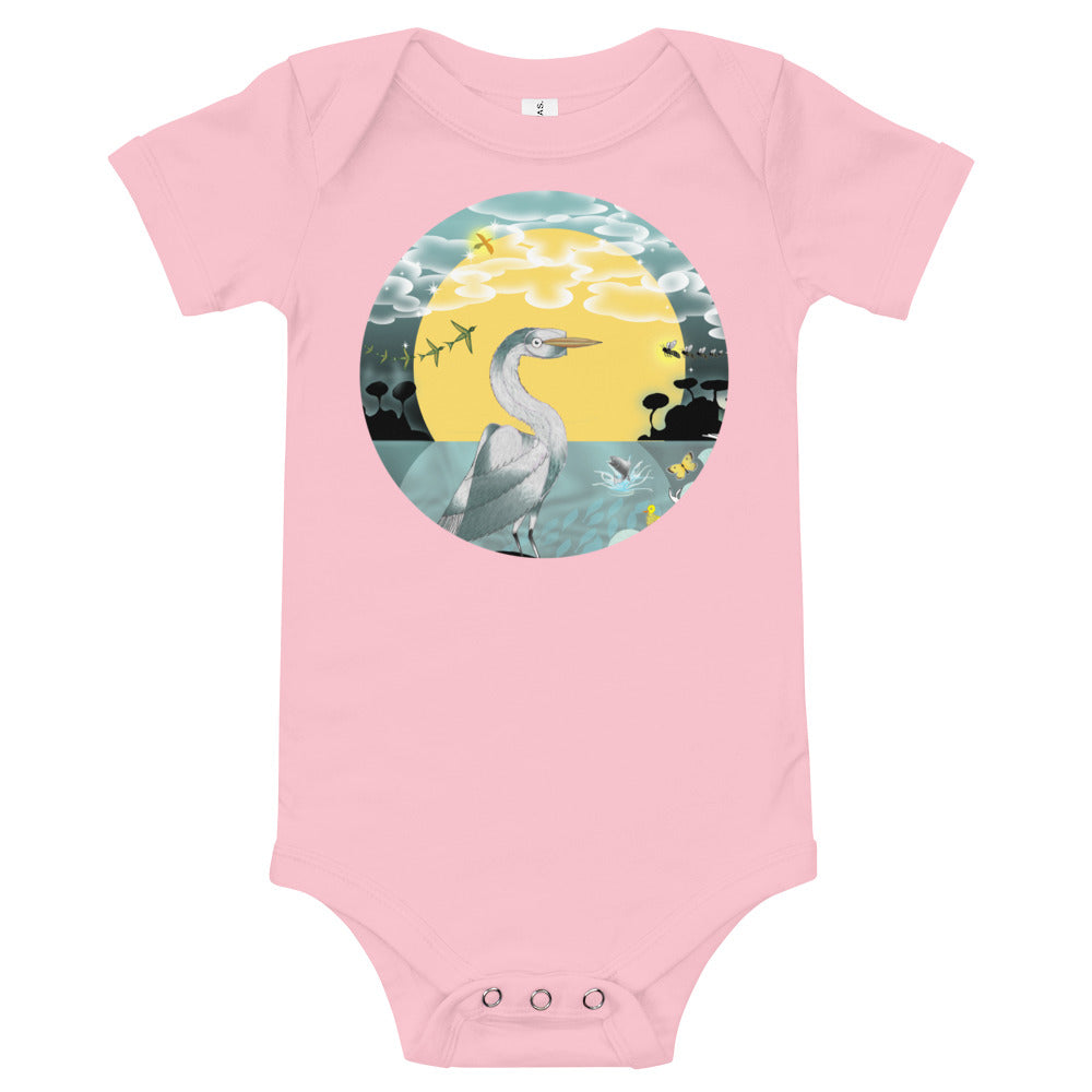 T-Shirt baby body tee, Spring Egret