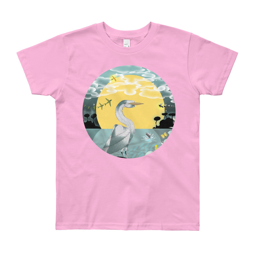 Youth Short Sleeve T-Shirt, Spring Egret