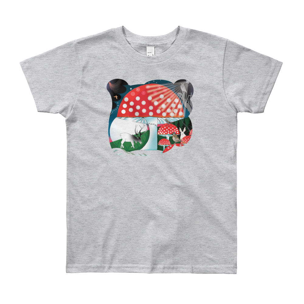 Youth Short Sleeve T-Shirt, Winter Mushroom