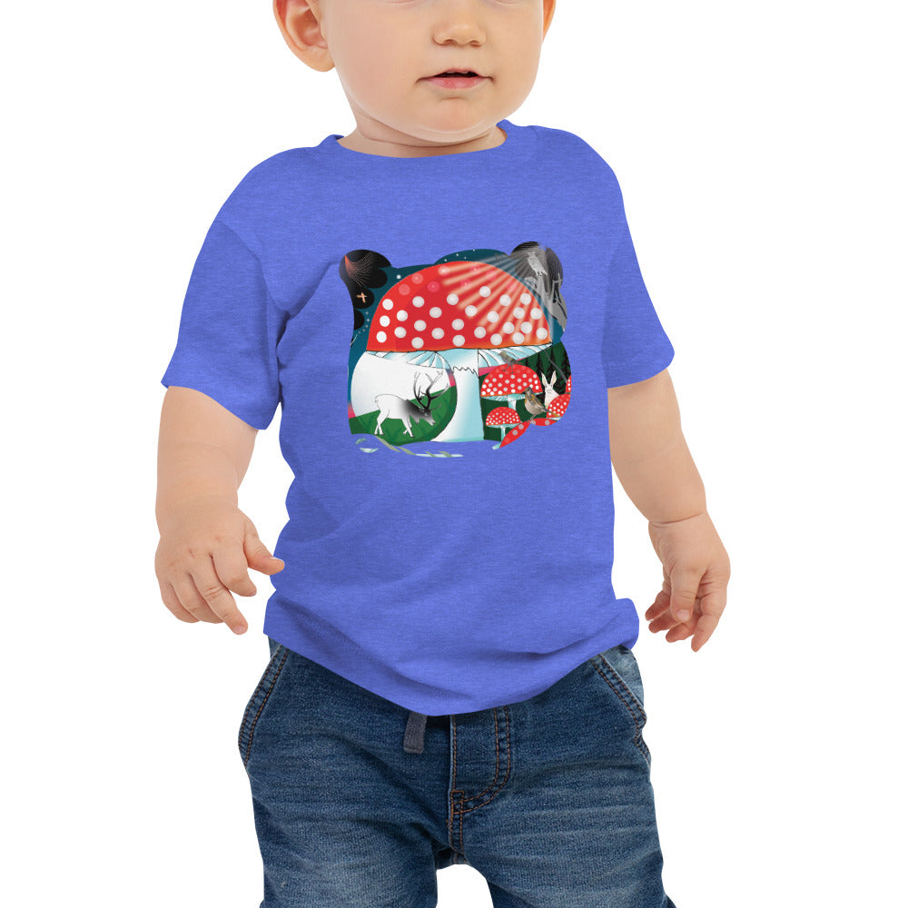 Baby Jersey Short Sleeve Tee, Winter Mushroom