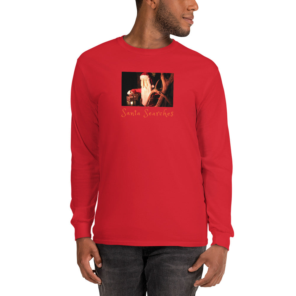 Men’s Long Sleeve Shirt, Santa Searches