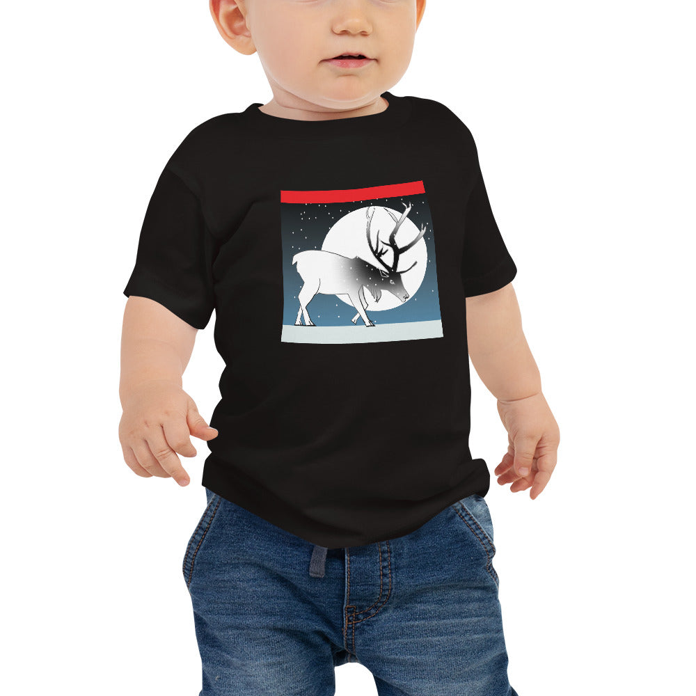 Baby Jersey Short Sleeve Tee, Winter Deer