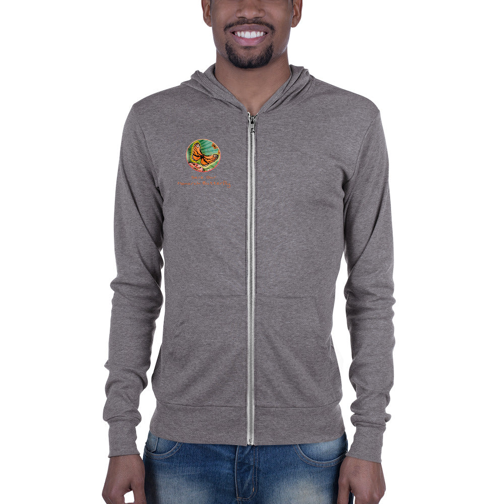 Unisex zip hoodie, Monarch Butterfly