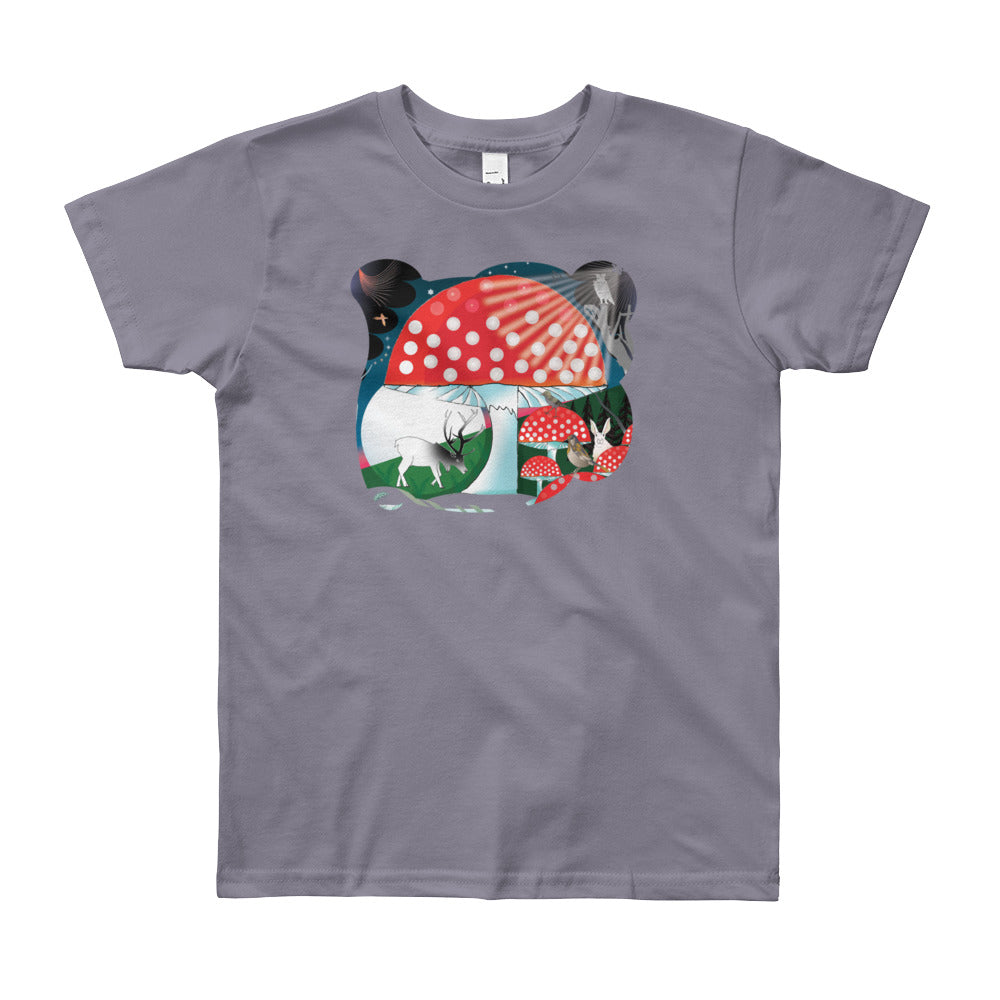 Youth Short Sleeve T-Shirt, Winter Mushroom