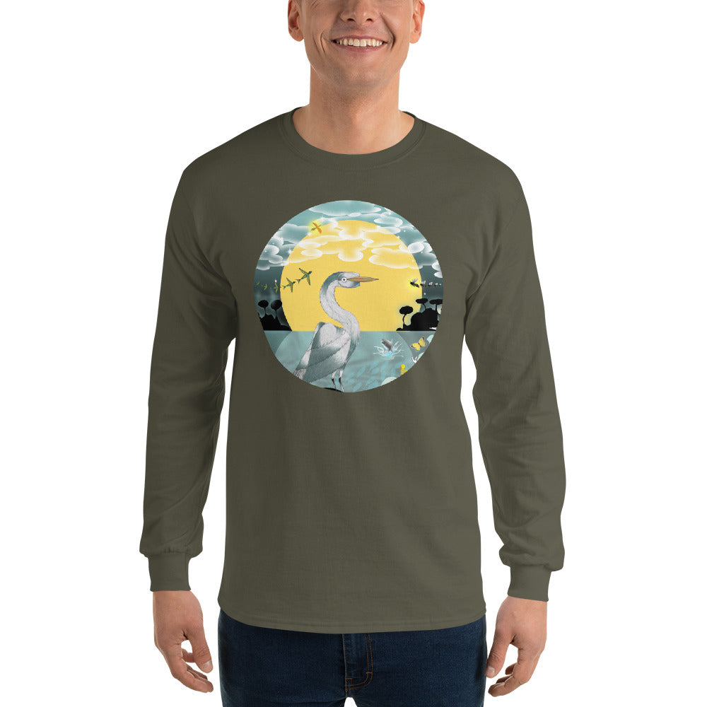 Long Sleeve T-Shirt, Spring Egret