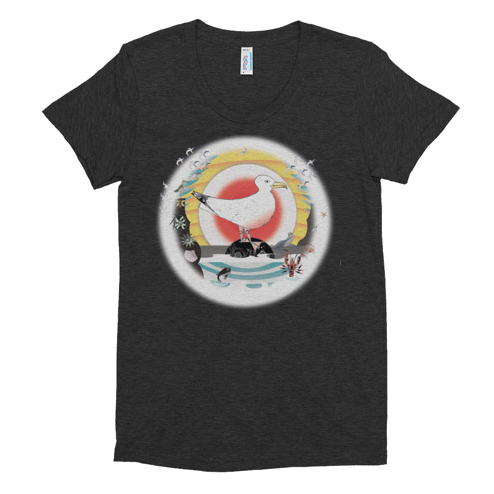 Women's Crew Neck T-shirt, Summer Seagull